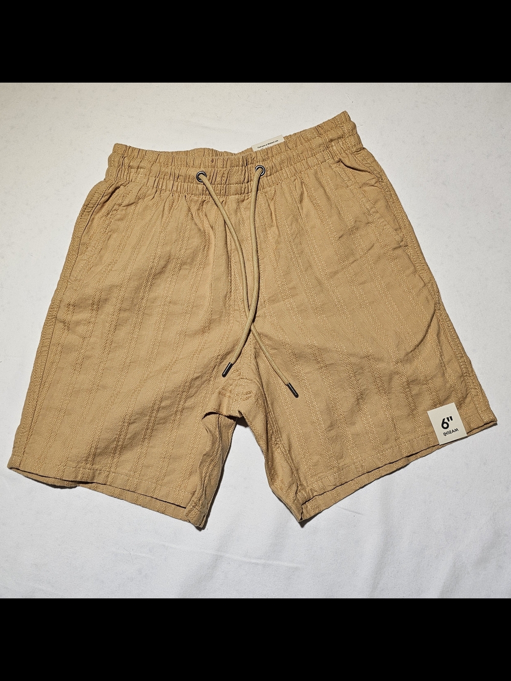 No Boundaries Men's Drawstring Casual Shorts - Tan